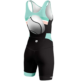 mono triatlón de mujer para corta distancia sin cremallera y con la espalda abierta